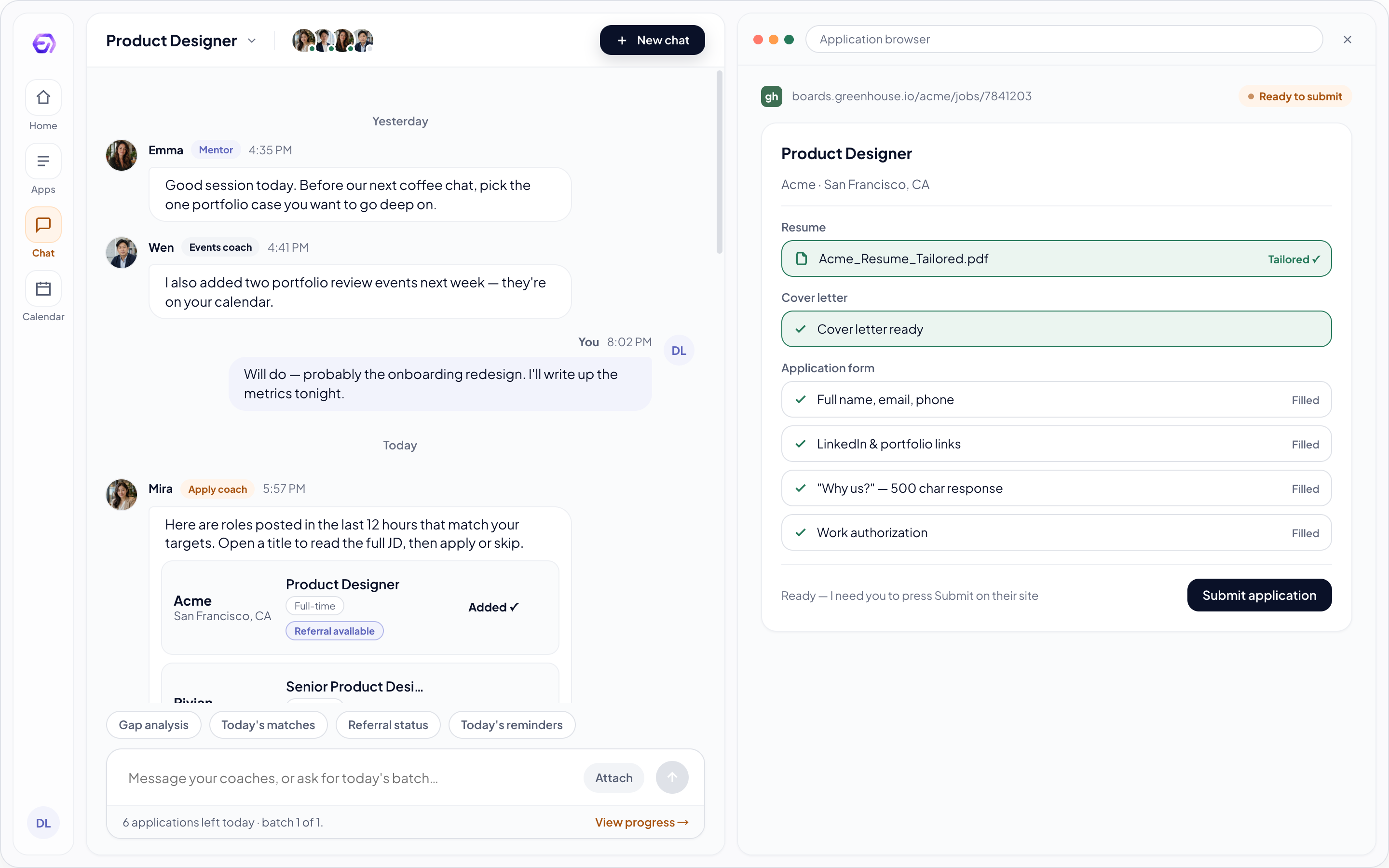 Product interface preview for Auto Apply