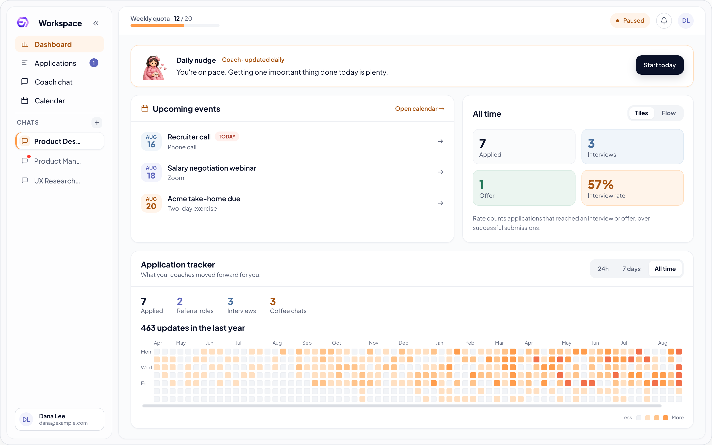 Product interface preview for One connected workspace